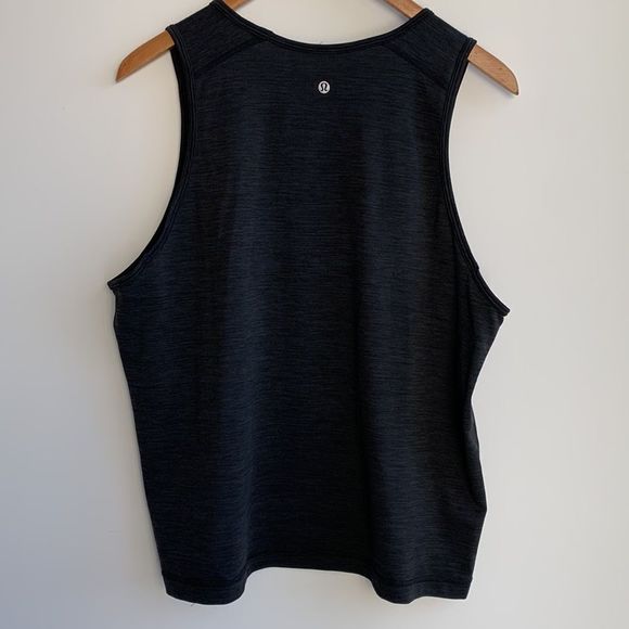 lululemon Men's Tech Tank Heathered Black SzL - Picture 4 of 7